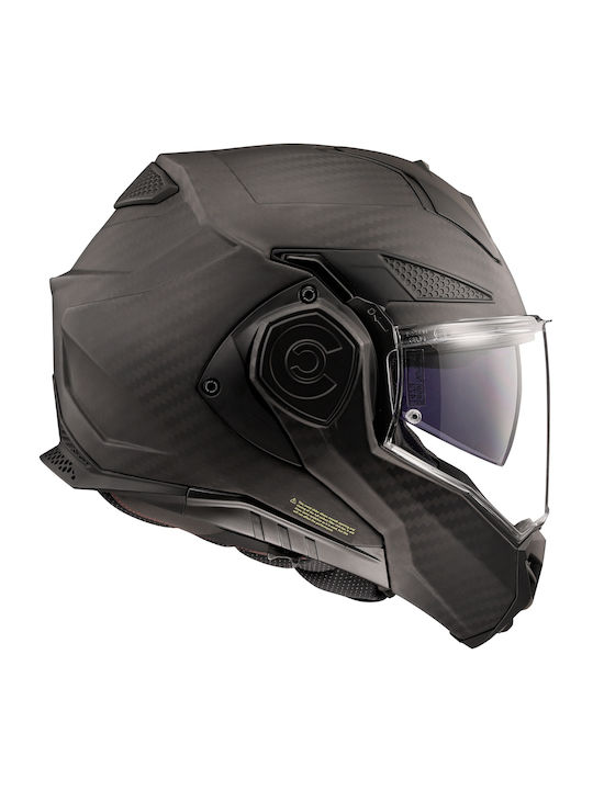 LS2 FF901 Advant X Carbon Solid Matt Каска Мотор Флип Ъп ECE 22.06 1550гр с Pinlock и Sunvisor