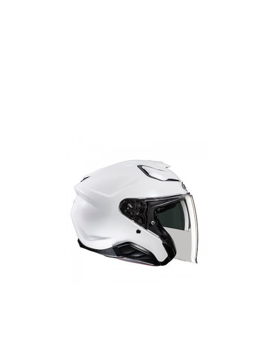 HJC F31 Pearl White Motorcycle Helmet Jet ECE 22.06 with Sunvisor