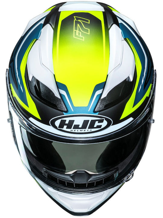 HJC F71 FES MC3HSF Fluo Tortoise Motorcycle Helmet Full Face ECE 22.06 with Sunvisor