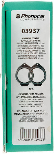 Phonocar Inel pentru difuzor de Mașină Față și spate Chevrolet Cruze / Orlando Opel Adam / Astra / Meriva / Mokka 2buc