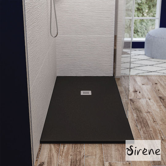 Sirene Acrylic Shower Black Slate 160x80x2.4cm