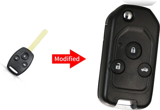 Foldable Car Key Shell with Blade with 3 Buttons for Honda