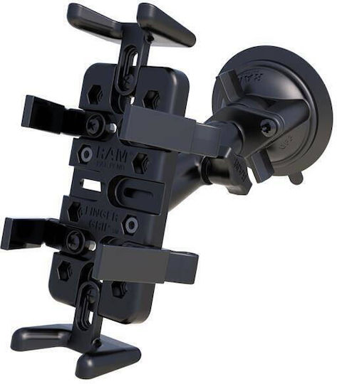 RAM Mount Βάση Κινητού Αυτοκινήτου με Ρυθμιζόμενα Άγκιστρα Μαύρη