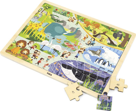 Viga Viga 44587 48-Piece Base Puzzle Learning About the Zoo