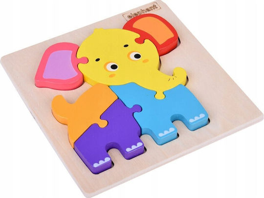 Puzzle educativ din lemn cu elefant pentru copii Za5372