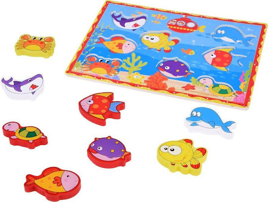 Jokomisiada Holz-Fisch-Montagepuzzle Unterwasserwelt 8 Teile Za5254