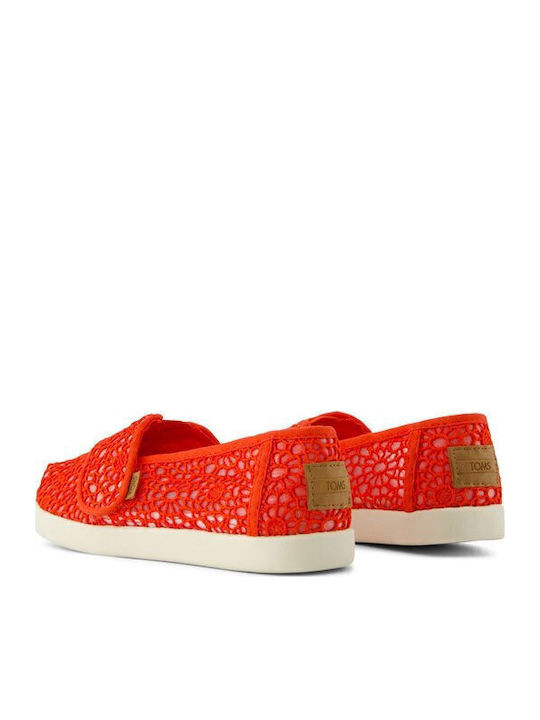 Espadrile pentru copii Toms Fete Flacără Croșetă Marocană Mărimi 30-35 5 Roșu