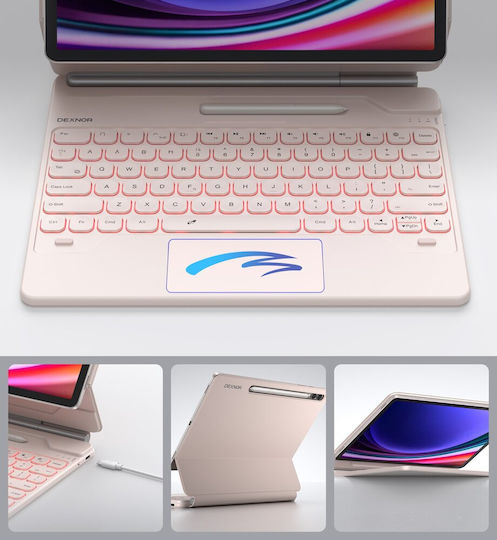 Θήκη Πληκτρολογίου Samsung Galaxy Tab S9+ S8+ S7+ S7 Fe Dexnor Magnetic Keyboard Touchpad Μπλε