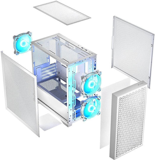 Logic Dart Pro Mini ARGB Gaming Mini-Turm Computergehäuse Weiß