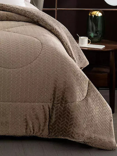 Sunshine Κουβερτοπάπλωμα Υπέρδιπλο 220x240εκ. Faux Fur/προβατάκι 04 Ελεφαντας