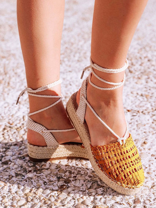 Women's Fabric Platform Shoes Yellow