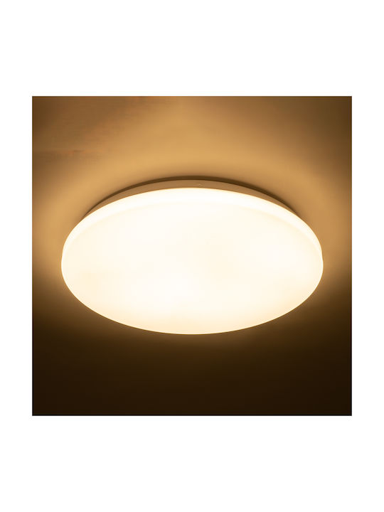 GloboStar Outdoor Ceiling Flush Mount with Integrated LED in White Color 61010