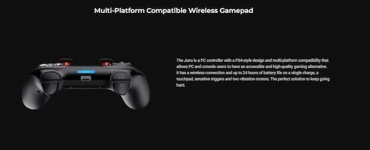 Redragon Juno G818 Ασύρματο & Ενσύρματο Gamepad για PC / PS4 Μαύρο