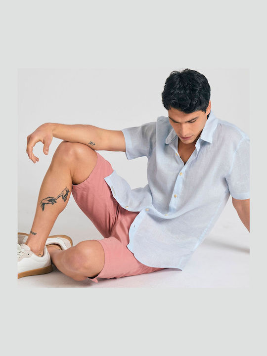 Short-sleeved Linen Shirt Ecru