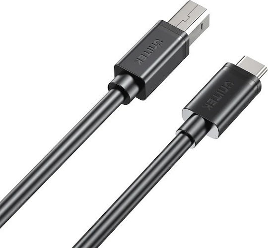 Unitek USB 2.0 Cable USB-C male - USB-B Μαύρο 3m C14140ABK-3M