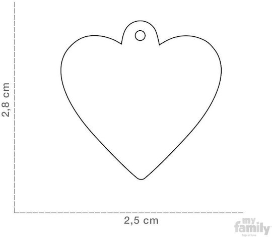 My Family Basic Handgemachte Hunde-Identifikationsmarke Herz Rosa Metall Klein 2,5x2,5cm Personalisierung