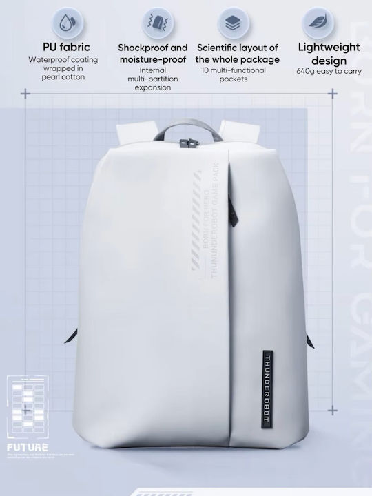 Thunderobot Αδιάβροχη Τσάντα Πλάτης για Laptop 15.6" σε Λευκό χρώμα