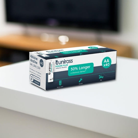 Uniross Power Plus Αλκαλικές Μπαταρίες AA 1.5V 40τμχ