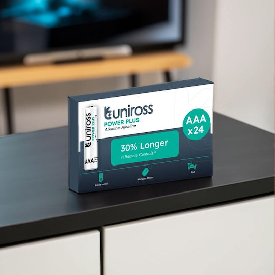 Uniross Power Plus Αλκαλικές Μπαταρίες AAA 1.5V 24τμχ