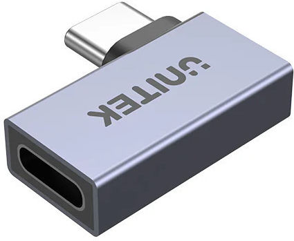 Unitek USB-C 4.0 Male To Female Adapter 90 Degrees Side A1040 Gray