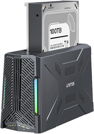 Unitek USB-C NVME PCIe SATA HDD 10Gbps RGB Docking Station S1234B