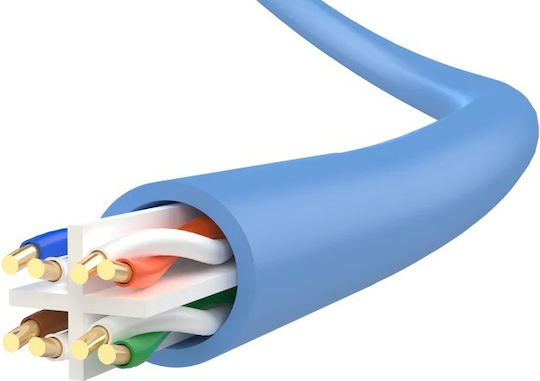 Unitek Direct Attach Copper Cat.6 (Gigabit) Καλώδιο Δικτύου Ethernet 0.5m Μπλε
