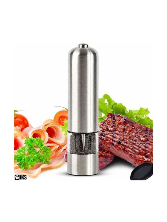 Ηλεκτρικός Μύλος Αλατιού Inox σε Ασημί Χρώμα 5cm