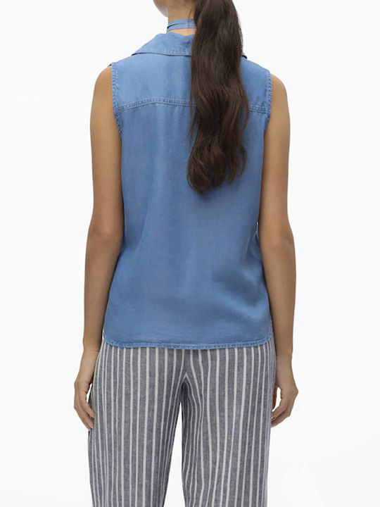 Vero Moda Harper Блуза Средносин Деним