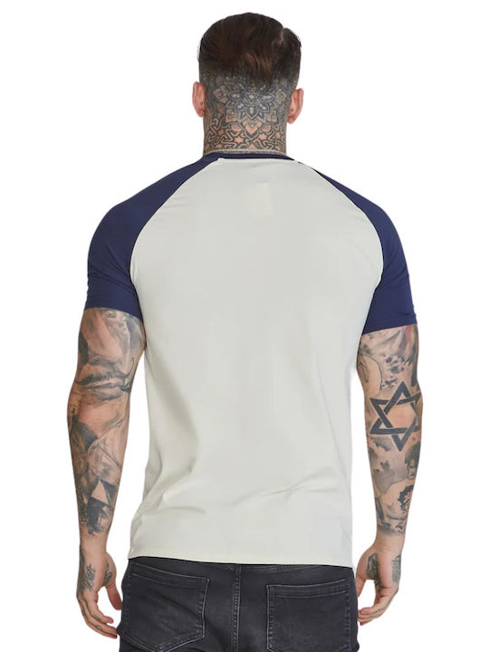 Siksilk Raglan T-Shirt Weiß Blau Ss-26908