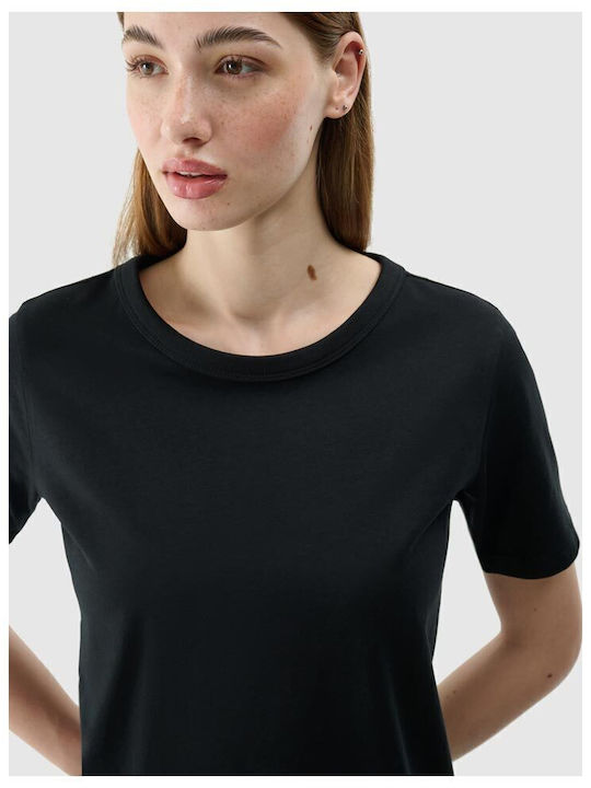 Γυναικείο Crop Top Βαμβακερό Κοντομάνικο Μαύρο