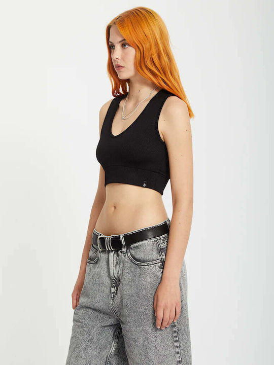 Γυναικείο Crop Top Αμάνικο Black
