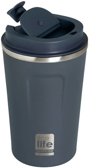 Ecolife Ποτήρι Θερμός Ανοξείδωτο / Αλουμίνιο BPA Free 370ml Dark Blue