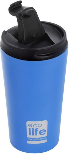 Ecolife Glass Thermos Stainless Steel / Aluminum BPA Free 370ml Sky Blue