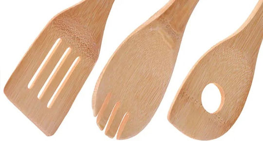 Σετ Bamboo Εργαλείων Μαγειρικής 8τμχ Μπεζ
