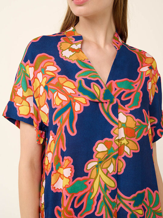 Summer Mini Wrap Dress Blue Lapis