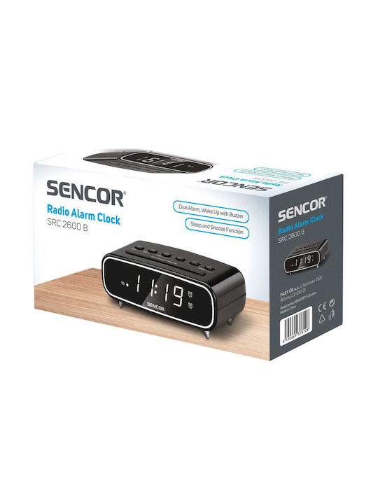 Sencor Tisch-Digitaluhr mit Wecker & Radio Weiß SRC 2600 B