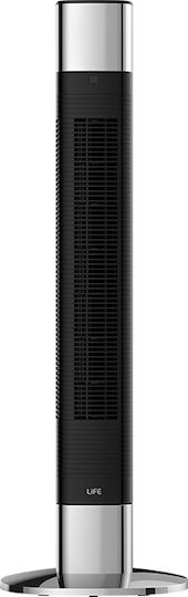 Life The Tower Ανεμιστήρας Πύργος 50W με Τηλεχειριστήριο Ασημί