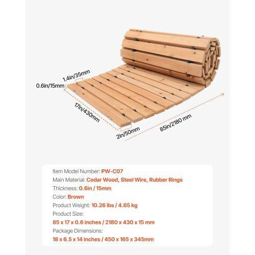 Vevor Wood Pathway for Garden Flooring 43.18x213.36cm