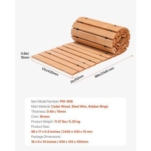 Vevor Wood Pathway for Garden Flooring 43.18x243.84cm