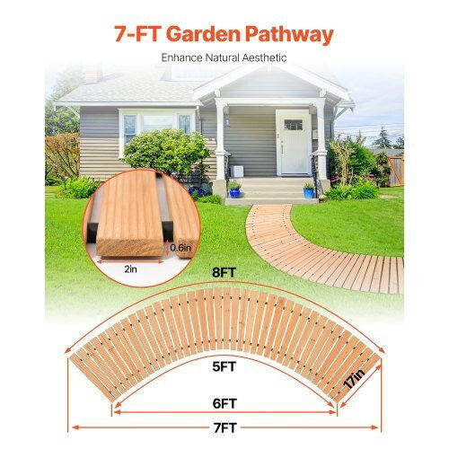 Vevor Wood Pathway for Garden Flooring 43.18x213.36cm