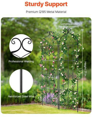 Vevor Set of 2 Metal Plant Climbing Supports 71x20 In Rust Resistant Hpjhx2jth71wkvlcjv0