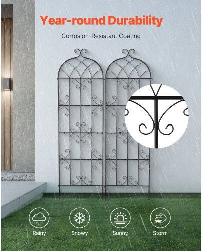 Vevor Set of 2 Metal Plant Climbing Supports 71x20 In Rust Resistant Hpjhx2jth71wkvlcjv0