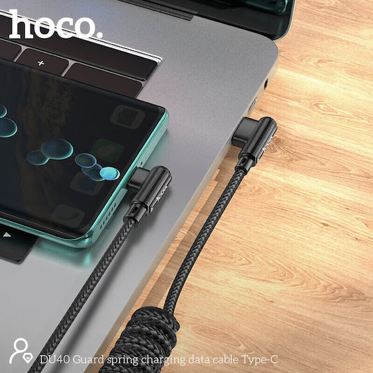 Hoco Braided USB 2.0 Cable USB-C Male - USB-A Black 0.45m DU40