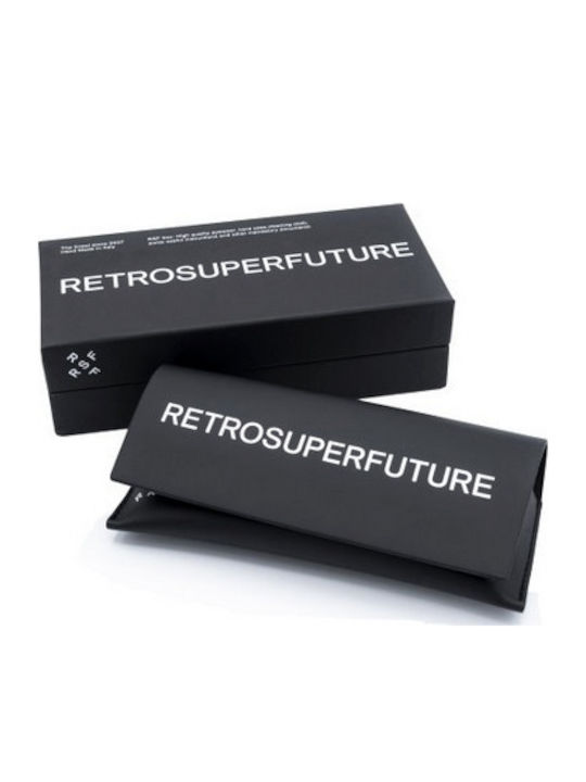 Retrosuperfuture Unisex Sonnenbrille mit Schwarz Kunststoff Gestell und Orange Linse Zaga-JJ9