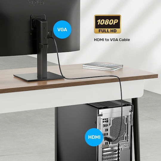 Unitek HDMI Cable Male - VGA Male 2m Black