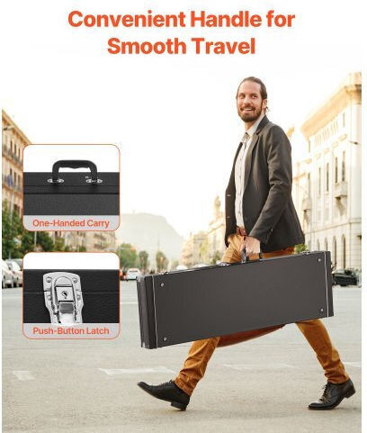 Vevor Waterproof Suitcase Bass Padded Black
