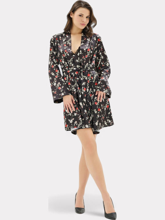 Moongirl Summer Women's Pyjama Set Satin Black