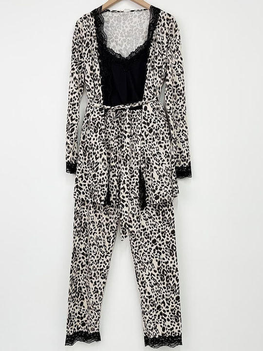 Cootaiya Summer Women's Pyjama Set Beige, Black, Brown