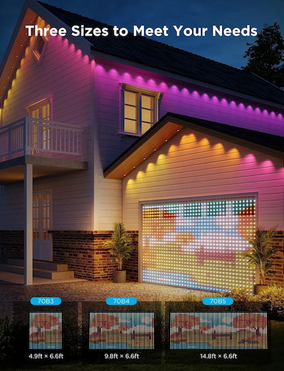Λαμπάκια LED 3μ. x 200εκ. Πολύχρωμα τύπου Κουρτίνα
