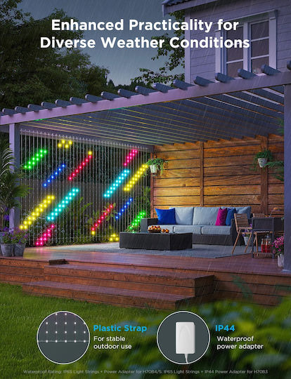 Λαμπάκια LED 3μ. x 200εκ. Πολύχρωμα τύπου Κουρτίνα